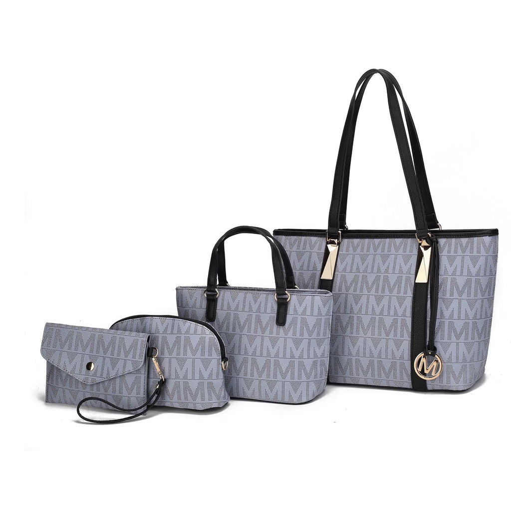 Alexy Women'S Tote Bag, Small Tote Bag, Pouch Purse & Wristlet Wallet Bag 4 Pcs Handbag Set by Mia K - Purple