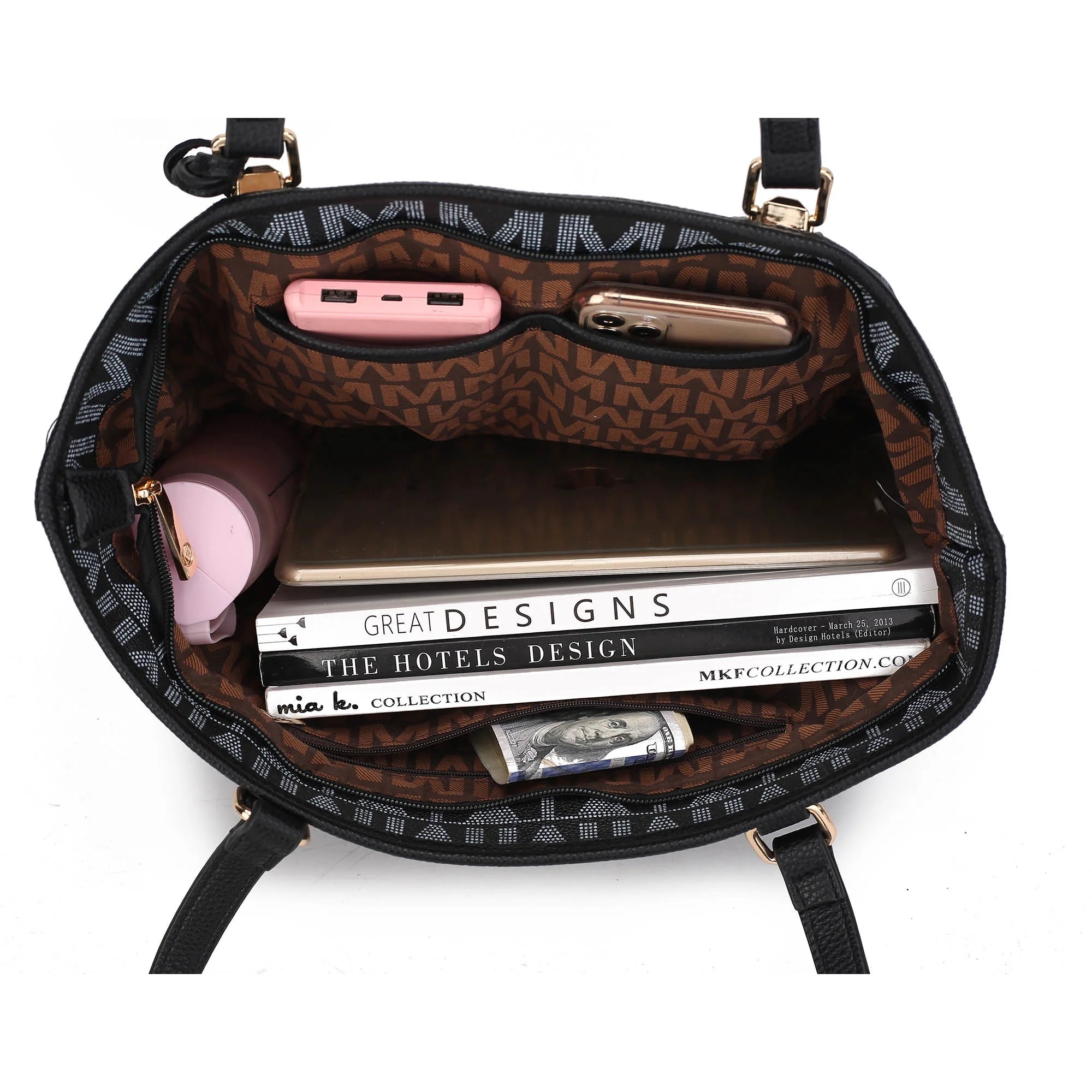 Alexy Women'S Tote Bag, Small Tote Bag, Pouch Purse & Wristlet Wallet Bag 4 Pcs Handbag Set by Mia K - Purple